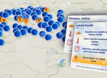 Sledujte, jak padají teplotní rekordy